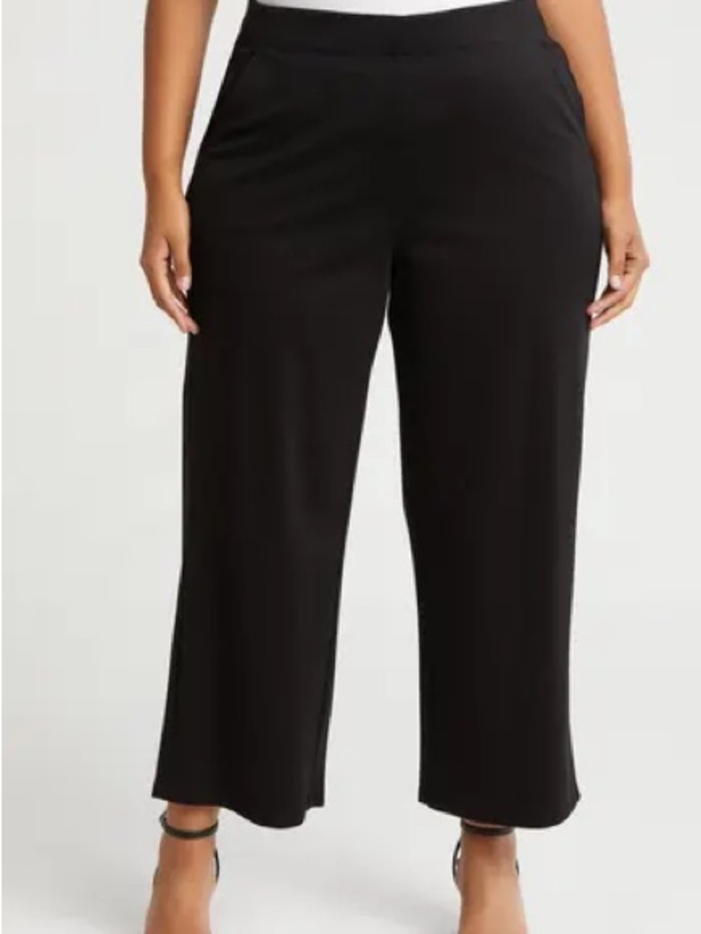 Max Studio Black Wide-Leg Pull-On Pants